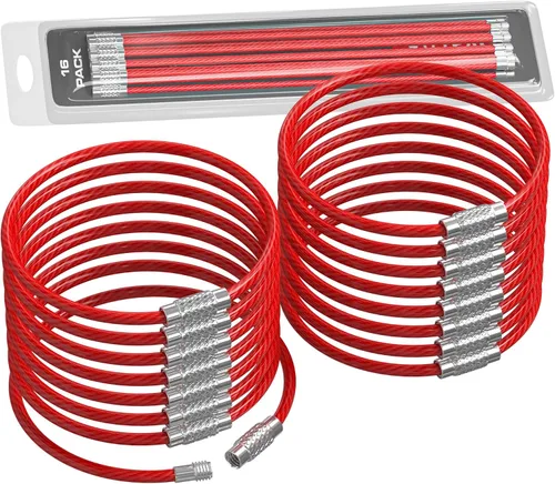 Miniatura 5 de Llavero grande de alambre de cable para coche, llaveros de bucle resistente, anillos de mosquetón de acero inoxidable