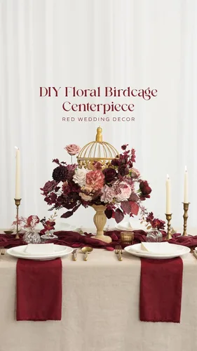 Miniatura 3 de Ling's moment Flores artificiales, 50 piezas de rosas burdeos decorativas con tallos, 3 pulgadas de tacto real, espuma floral DIY para ramo de Rd