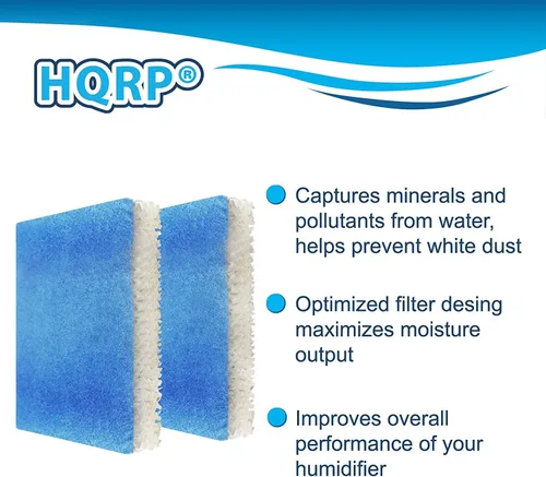 Miniatura 2 de HQRP Paquete de 2 filtros de mecha T compatibles con Honeywell HFT600/HFT600PDQ de repuesto para humidificadores Honeywell HEV615 HEV620 HEV600