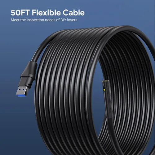 Miniatura 6 de Cámara de Inspección de Alcantarillado de 50FT, DEPSTECH Endoscopio de Doble Lente 1080P con Luces, Herramienta Boroscopio con Pantalla IPS de 5