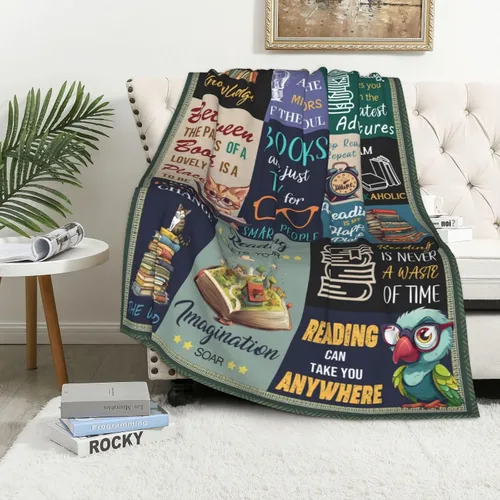 Miniatura 6 de Regalos para Amantes de los Libros para Mujeres, Regalos de Bibliotecaria para Mujeres, Ideas de Regalos para Club de Lectura, Manta de Lectura