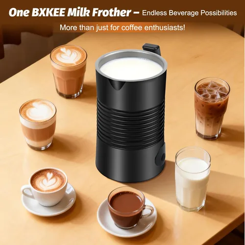 Miniatura 7 de Espumador de leche y vaporizador, espumador de leche eléctrico 4 en 1, máquina de espuma fría y caliente, capacidad de 11.8 onzas, calentamiento