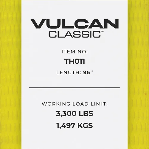 Miniatura 8 de VULCAN Correas para automóvil, ganchos trenzados, estilo lazo, 2 x 96 pulgadas, paquete de 4 unidades, amarillo clásico, carga de trabajo segura