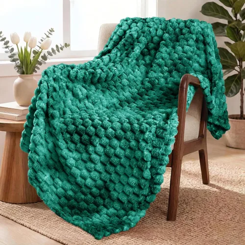 Miniatura 50 de Exclusivo Mezcla - Manta de vellón extragrande, 50 x 70 pulgadas, elegante, tela jacquard suave, mullida, acogedora y ligera, para invierno