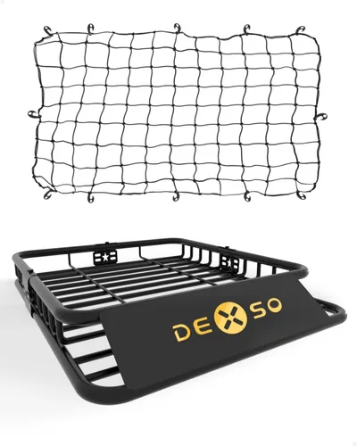 Miniatura 11 de DEXSO Cesta universal para portaequipajes de techo de 46 x 36 pulgadas, capacidad de 200 libras, soporte de equipaje resistente para SUV, camiones