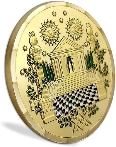 Miniatura 4 de Moneda de desafío masónico Gran Maestro Hiram Abiff Viuda Hijo Masón Azul Lodge Monedas Regalo