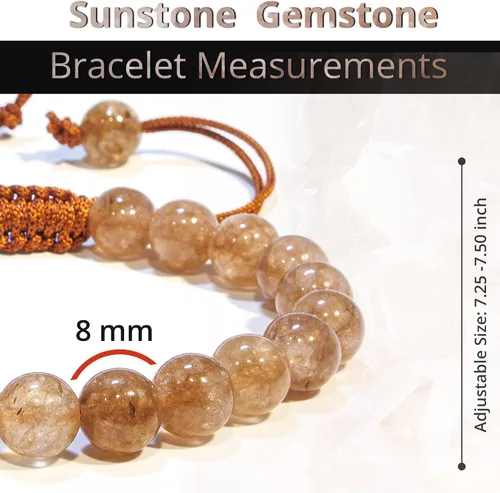 Miniatura 275 de Adjustable Crystal Bracelet – Gemstone Bead Bracelet with Adjustable Macrame String – Chic Gemstone Bracelet for Men and Women – 8mm Round Healing