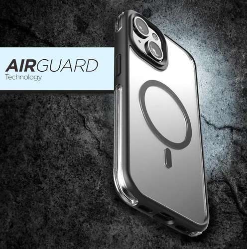 Miniatura 2 de Encased MAG - Funda para cinturón diseñada para iPhone 15 con clip de funda, tecnología protectora AirGuard (negro/transparente) compatible