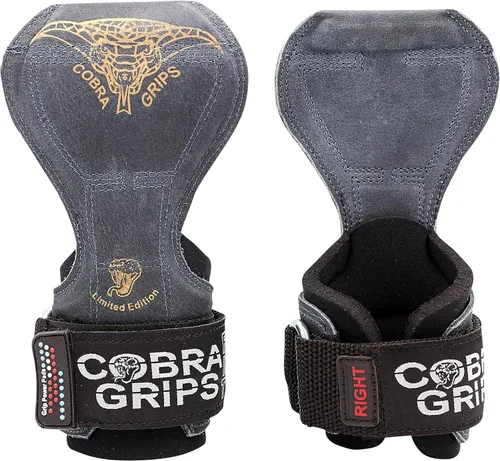 Miniatura 25 de Cobra Grips Weight Lifting Gloves with Adjustable Neoprene Padded Wrist Wraps - Heavy Duty Alternative to Power Lifting Hooks for Deadlifts