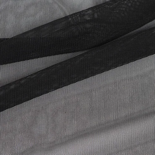 Miniatura 5 de Malla elástica superfina de 4 vías de nailon y elastano, precortada 5 yardas de largo 60 pulgadas de ancho, ligera transparente (negro)