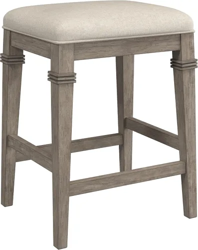 Miniatura 15 de Hillsdale, Arabella Taburete de madera sin respaldo con patas cónicas, cepillo de alambre negro