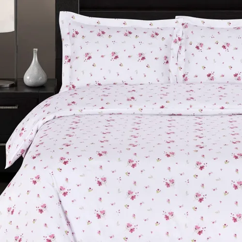 Miniatura 2 de Royal Hotel Bedding Zahra - Juego de funda de edredón floral de 3 piezas, tamaño matrimonial/queen, 100% algodón, 300 hilos Zahra-floral