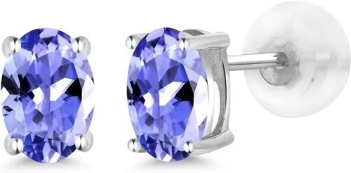 Miniatura 7 de Gem Stone King Aretes ovalados con piedra natal de oro de 14 quilates Ovalados de 0.236 x 0.157 pulgadas