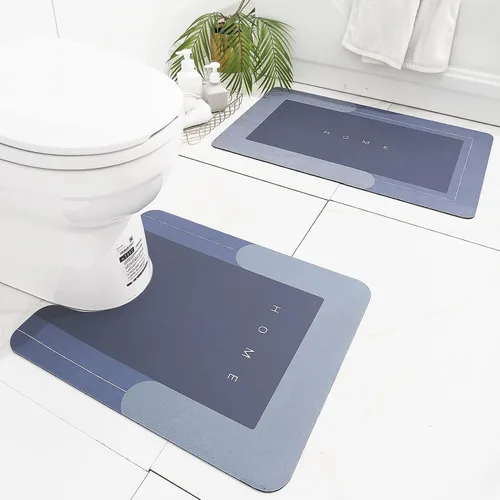 Miniatura 10 de Tapete de piel de napa en forma de U, muy suave, que absorbe el agua, antideslizante para baño, bañera o ducha, 2 piezas, de 20 x 32 + 20 x 24 Gris