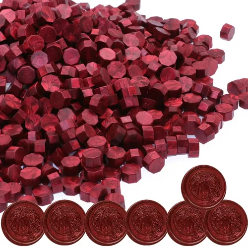 Miniatura 14 de 720 unidades de cuentas de cera para sellos, cuentas de cera de 0,55 lb, cuentas de cera octogonales para sello de cera, perfectas para sellos