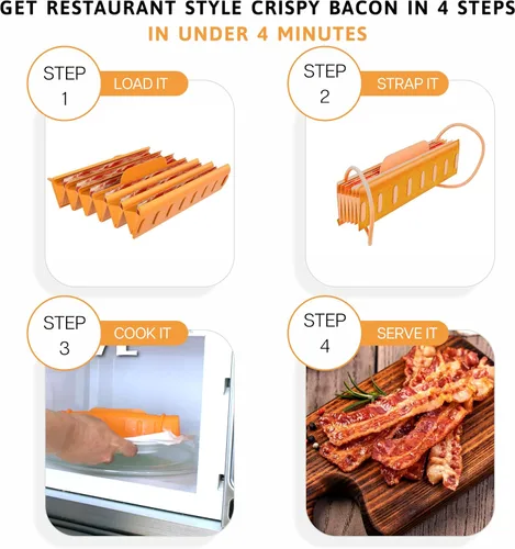 Miniatura 3 de Bad Boy - Olla de tocino para microondas, olla de tocino crujiente para horno de microondas, utensilios de cocina para microondas para tocino