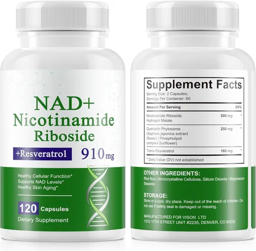 A r b c r n Suplemento de 240 cápsulas, nicotinamida ribósido resveratrol 910mg para hombres y mujeres, suplemento NR para enfoque energético
