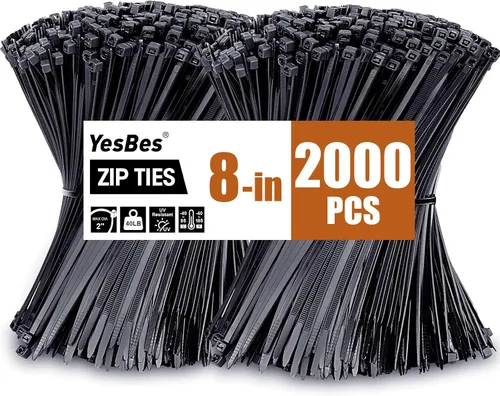 Miniatura 12 de 5000 bridas de 4 pulgadas, bridas pequeñas con resistencia a la tracción de 18 libras, bridas negras para uso en interiores y exteriores, bridas