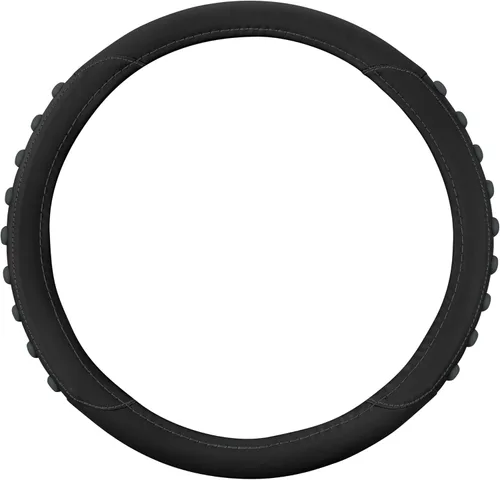 Miniatura 19 de Motor Trend GripDrive - Funda de cuero negro sintético para volante de automóvil, camión, camioneta, SUV, tamaño pequeño de 14 pulgadas, funda