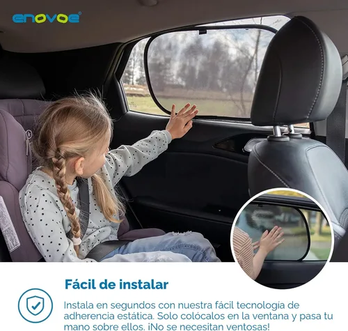 Miniatura 4 de Enovoe - Paquete de 2 persianas para ventana de automóvil de 19 x 12 pulgadas en cubierta lateral para SUV, sedanes y camiones, protege al bebé