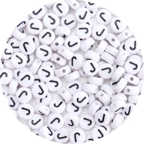 Miniatura 13 de 100 cuentas de letras – Cuentas redondas blancas del alfabeto acrílico de 0.16 x 0.27 pulgadas para hacer joyas, pulseras, collares y llaveros