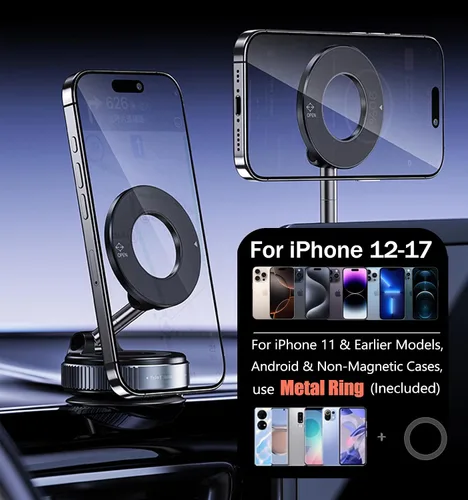Miniatura 7 de Ultra succión de 96 libras: soporte magnético al vacío para teléfono para MagSafe, soporte de teléfono reforzado de 360° mejorado de 360°