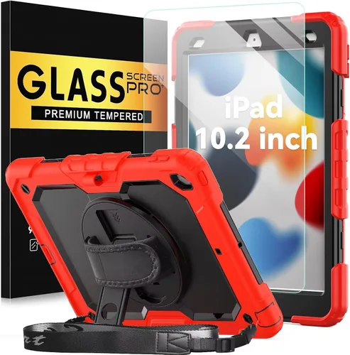Miniatura 26 de BLOSOMEET Bonita funda para iPad de 9ª generación 2021 de 10.2 pulgadas con protector de pantalla de vidrio templado y soporte para bolígrafo, funda