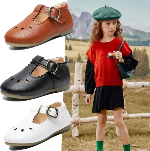 Miniatura 2 de DADAWEN - Zapatos de correa de vestir planos para niña, clásicos, para usar con el uniforme escolar