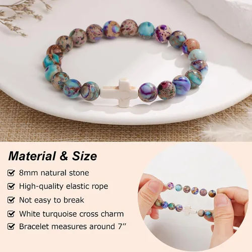 Miniatura 3 de JoycuFF Christian Gifts,Cross Braceletsfor WomenGirls, Faith Religious Easter Catholic Christian Jewelry, Meaningful Baptism Communion Confirmation