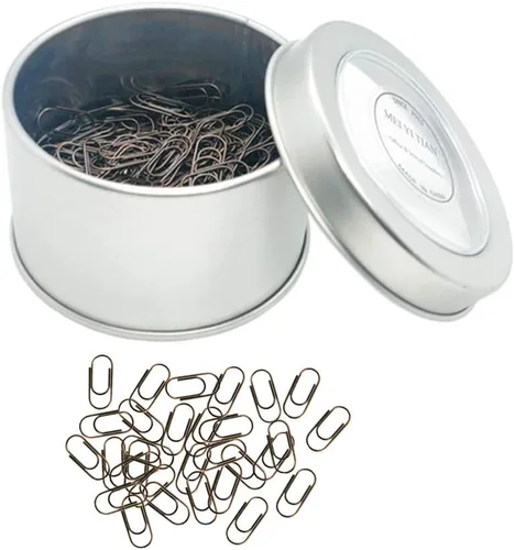Miniatura 7 de 200 mini clips de papel negro de níquel negro, bonitos clips de papel de 3/5 pulgadas, acero inoxidable en hojalata plateada, soportes para oficina
