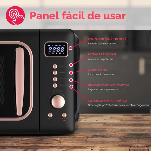 Miniatura 2 de FRIGIDAIRE EMW788RETRO - Microondas retro de 0.7 pies cúbicos, oro rosa