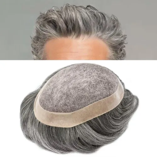 Miniatura 70 de Toupee - Sistema de reemplazo de cabello humano para hombre, encaje mono fino, duradero, línea capilar natural para hombre, pieza de cabello NPU