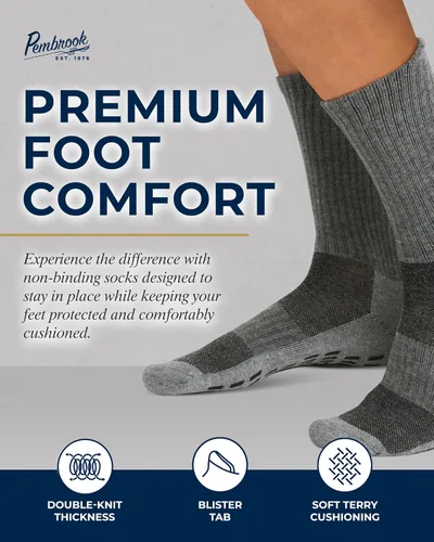 Miniatura 10 de Pembrook 4 pares de calcetines antideslizantes para hombres, mujeres, marido, papá, calcetines de agarre para hospital, yoga, pilates, barre