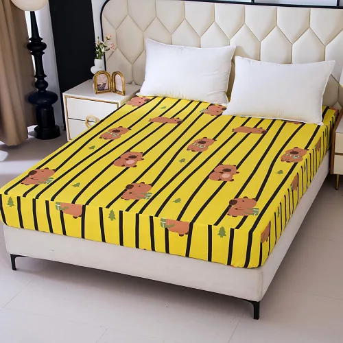 Miniatura 21 de Sábana bajera ajustable con bolsillo profundo para niños y niñas, cama individual, sábanas de tela gruesa con estampado de dinosaurios