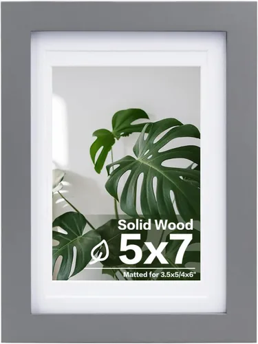 Miniatura 130 de Egofine - Portarretratos de 4 x 6 pulgadas, de madera maciza con plexiglás, para fotos de 3.5 x 5 con paspartú o de 4 x 6 sin paspartú, para colocar