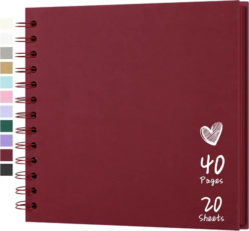Miniatura 15 de Álbum de recortes de 7 x 7 pulgadas, álbum de recortes DIY de tapa dura de papel kraft, álbumes de fotos, 40 páginas, perfecto para fotos de 4 x 6