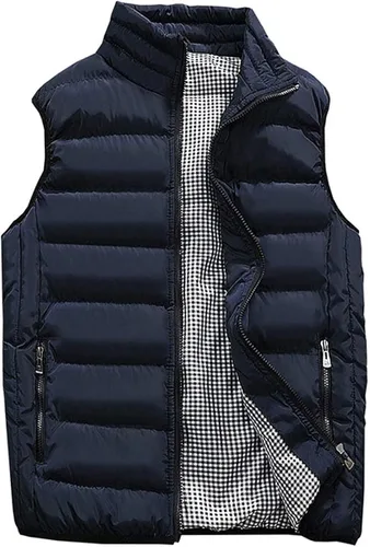 Miniatura 8 de Feiairuike Abrigos de chaleco acolchados para exteriores con cuello alto para hombre