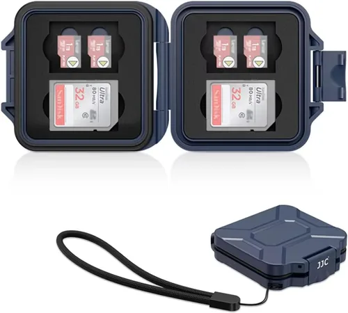 JJC Funda pequeña para tarjetas SD, funda delgada de almacenamiento para 4 tarjetas SD y 8 tarjetas Micro SD TF, resistente al agua, a prueba de