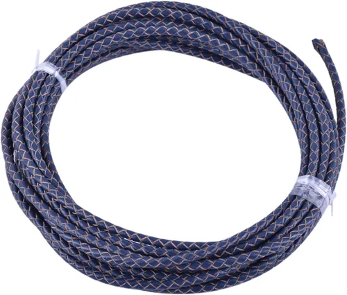 Miniatura 42 de KONMAY 2 yardas 8.0mm Cordón redondo de cuero trenzado auténtico marrón antiguo para corbata de bolo