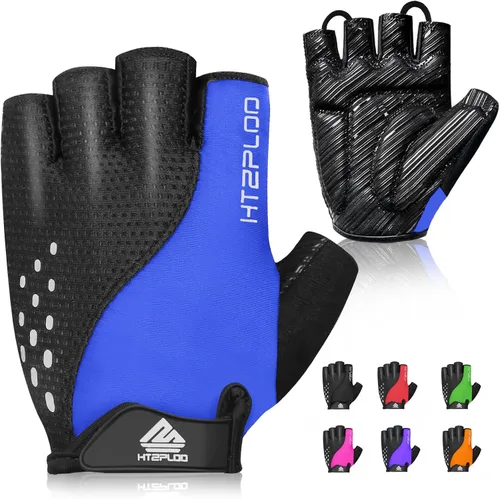 Guantes de ciclismo para hombres y mujeres con almohadilla antideslizante que absorbe los golpes, peso ligero, ajuste agradable, guantes de