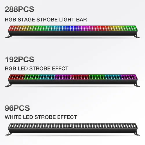 Miniatura 2 de Barra de luz estroboscópica de escenario, 100 W, 288 LED, RGBW, función de persecución de luz para DJ, mapeo de píxeles por control DMX Uplights