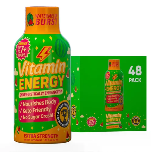 Miniatura 18 de Vitamin Energy Immune+ Extra Strength Energy Shot Army Orange 10 unidades, 260 mg de cafeína natural, vitaminas B, citicolina, té verde, apoyo