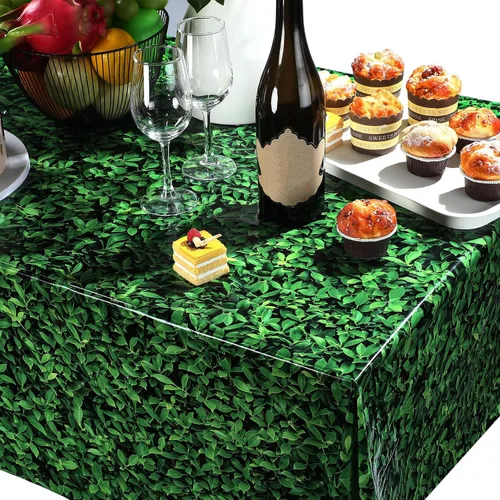 Miniatura 7 de Tatuo 1 Piezas Telón de Fondo de Hojas Verdes Jumbo para Fotografía Hoja 3D Impermeable Hojas de Árbol Fondo Accesorio para Cabina de Fotos Manteles