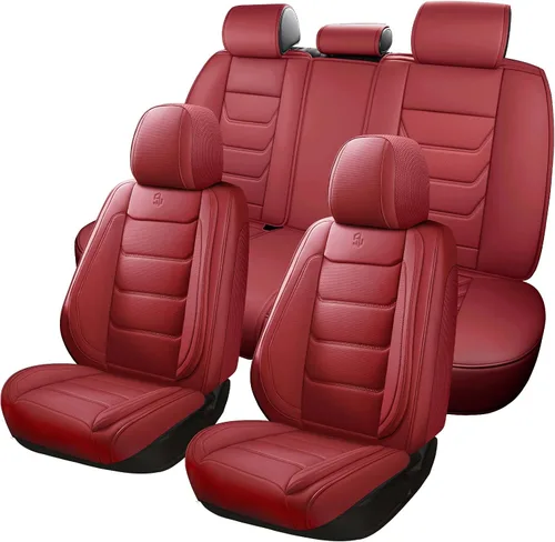 Miniatura 8 de Juego completo de fundas de asiento de automóvil de piel sintética de cobertura completa, fundas de asiento para automóviles, SUV, camionetas, cojín