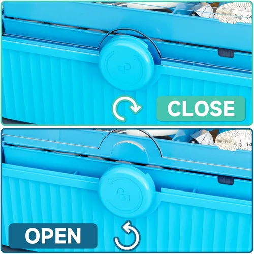 Miniatura 8 de Caja de plástico de 3 capas para manualidades y caja de herramientas para manualidades, caja de almacenamiento de plástico multiusos con asa