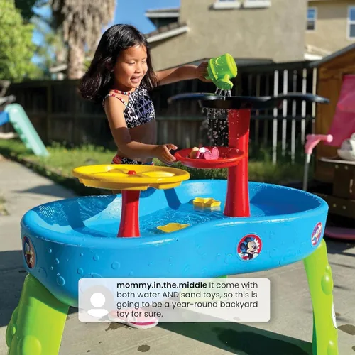 Miniatura 7 de Delta Children - Mesa de agua de Mickey Mouse de Disney Mesa de juego de agua de 3 niveles con juego de 11 piezas Mesa sensorial de agua +