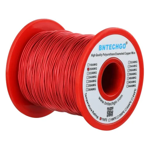 Miniatura 27 de BNTECHGO - Alambre magnético de 26 AWG, cable de cobre esmaltado para bobinado, 4 onzas, 0.0157 pulgadas de diámetro, 1 bobina de color rojo, Rojo 4