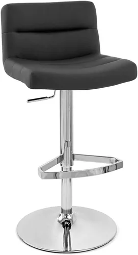 Zuri Muebles enrejado ajustable altura giratoria taburete de bar sin brazos con base cromada - negro