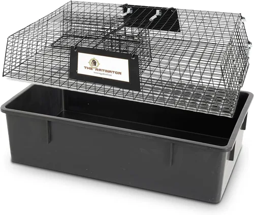 Rugged Ranch Ratinator, trampa multi-captura para ratas, jaula humanitaria para interiores o exteriores, control de roedores para hogares, graneros,