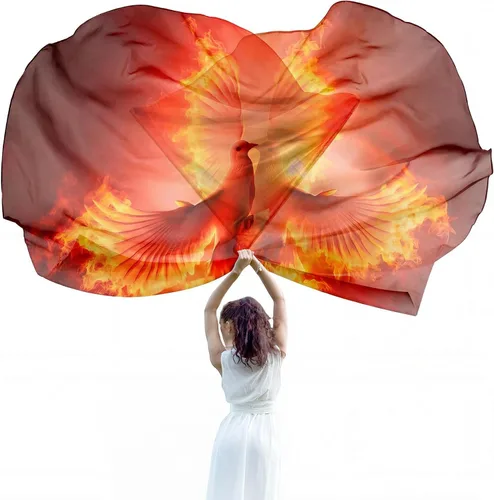 Miniatura 24 de Jetec 2 banderas de adoración de 74 x 55 pulgadas para danza, iglesia, alabanza, danza, con varilla flexible, semicírculo, ala de ángel
